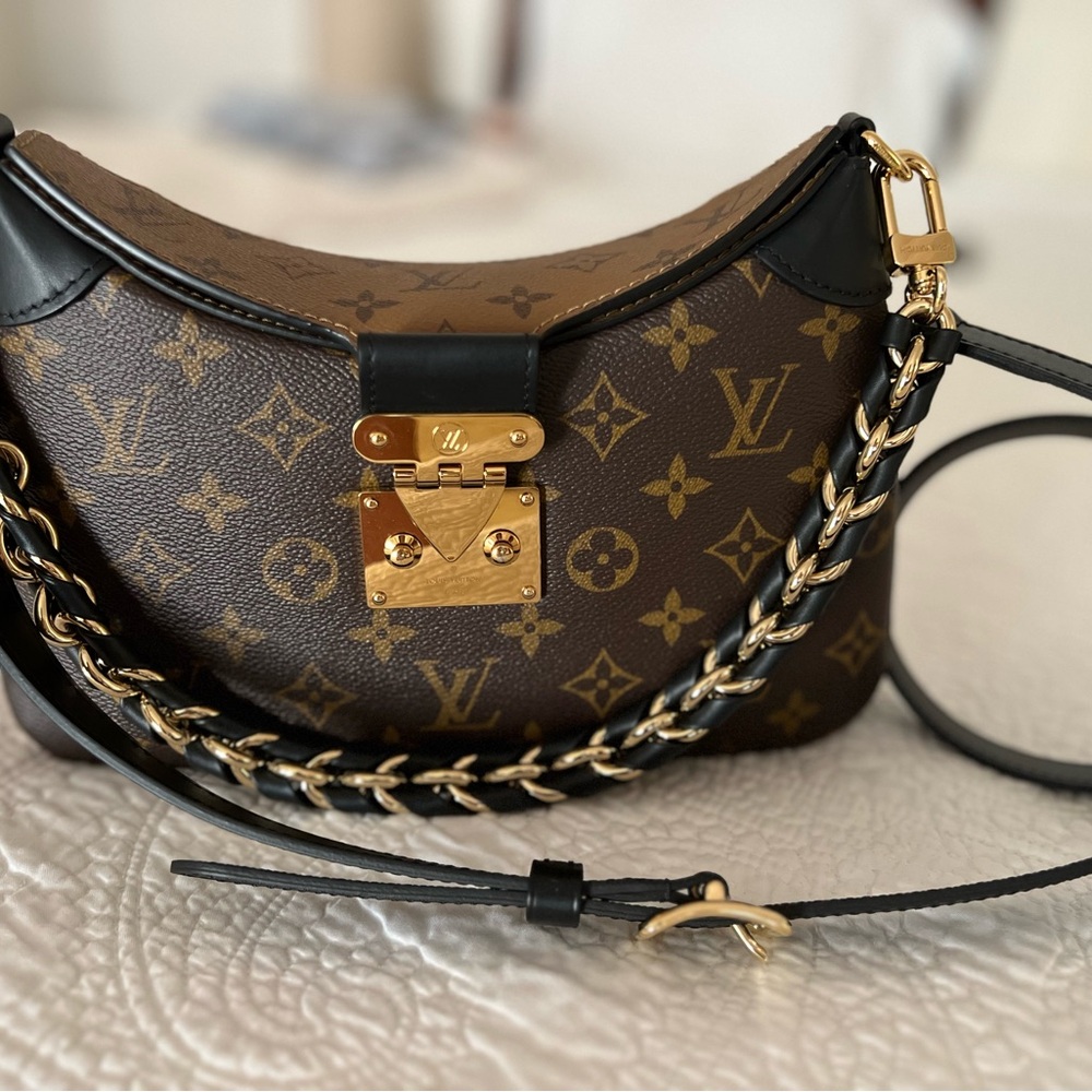 Louis Vuitton Monogram Shoulder Bag with Gold Accents